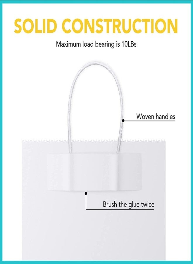 Aakriti Craft Paper Bags, Rakhi Gift Bags with Handles, Small Craft Shopping Bags in Bulk for Boutiques, Small Business, Retail Stores, Gifts & Merchandise (WHITE-50PCS, MEDIUM-9.75" x 4" x 12.5") - Image 2
